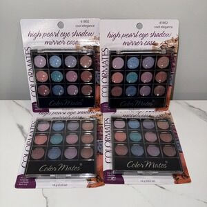 Colormates High Pearl Eyeshadow Mirror Case Cool Elegance Shimmer‎ Palette 4pk